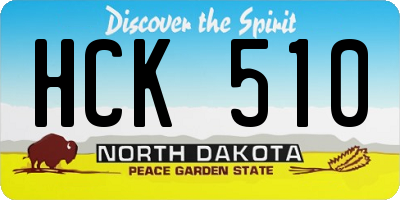 ND license plate HCK510