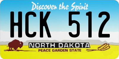 ND license plate HCK512