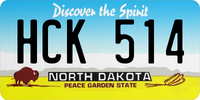 ND license plate HCK514