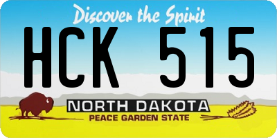 ND license plate HCK515