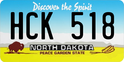 ND license plate HCK518