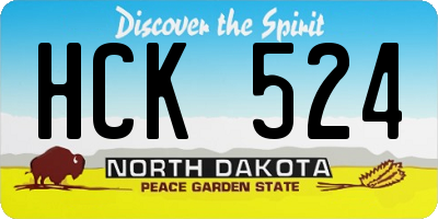 ND license plate HCK524