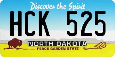 ND license plate HCK525