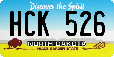 ND license plate HCK526