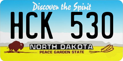 ND license plate HCK530