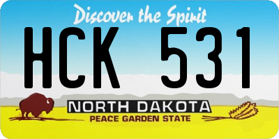 ND license plate HCK531