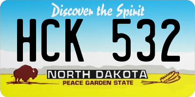 ND license plate HCK532