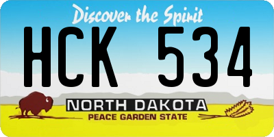 ND license plate HCK534