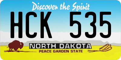 ND license plate HCK535