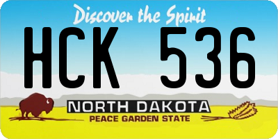 ND license plate HCK536
