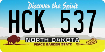 ND license plate HCK537