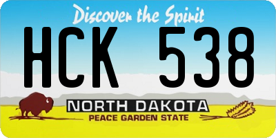 ND license plate HCK538