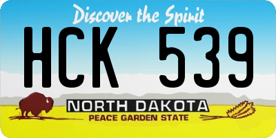 ND license plate HCK539