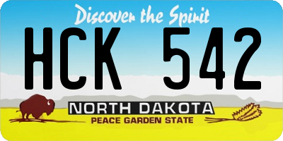 ND license plate HCK542