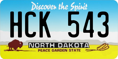 ND license plate HCK543