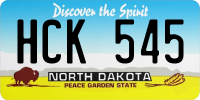 ND license plate HCK545