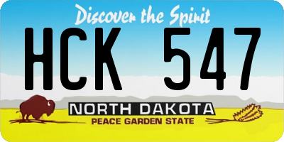 ND license plate HCK547