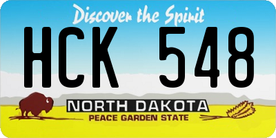 ND license plate HCK548