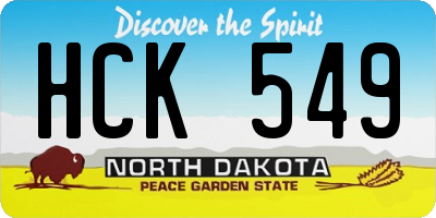 ND license plate HCK549