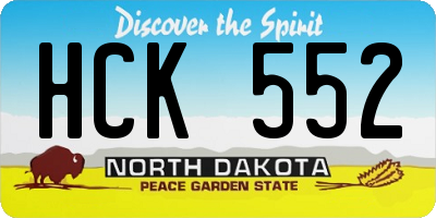 ND license plate HCK552