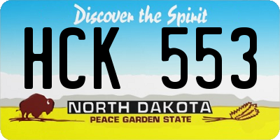 ND license plate HCK553