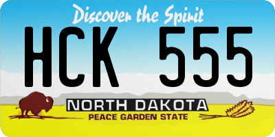 ND license plate HCK555