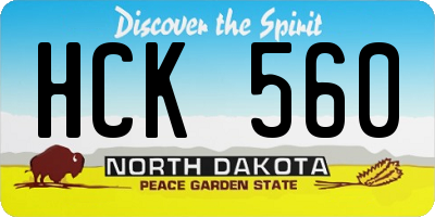 ND license plate HCK560