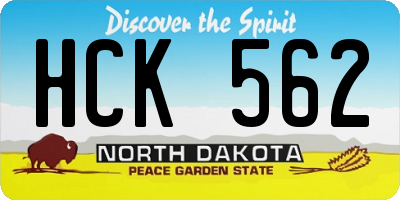 ND license plate HCK562
