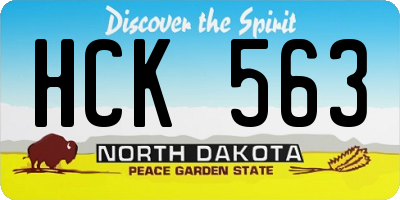 ND license plate HCK563