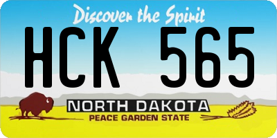 ND license plate HCK565