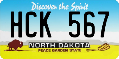 ND license plate HCK567