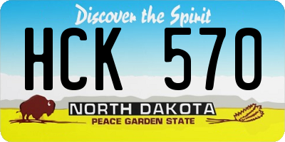 ND license plate HCK570