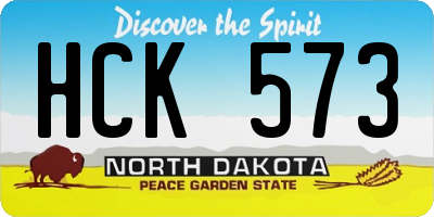ND license plate HCK573