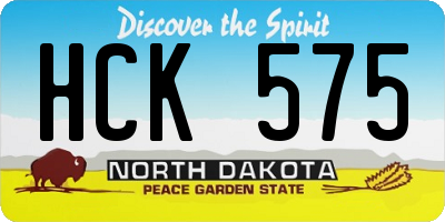 ND license plate HCK575