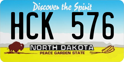 ND license plate HCK576