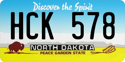 ND license plate HCK578