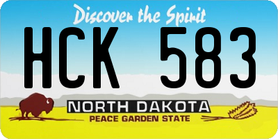 ND license plate HCK583