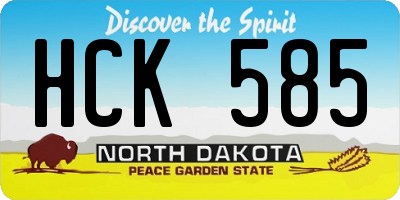 ND license plate HCK585