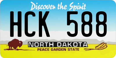 ND license plate HCK588