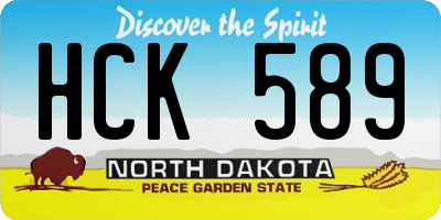 ND license plate HCK589