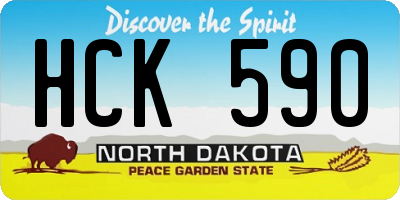 ND license plate HCK590