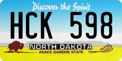 ND license plate HCK598