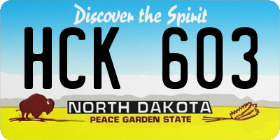 ND license plate HCK603