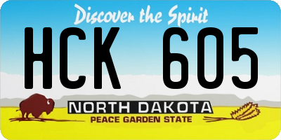 ND license plate HCK605