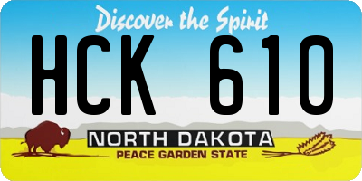 ND license plate HCK610