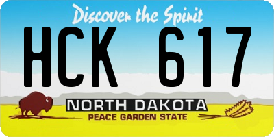 ND license plate HCK617