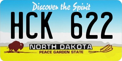 ND license plate HCK622