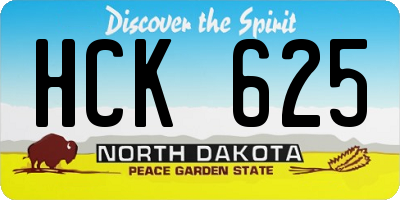 ND license plate HCK625