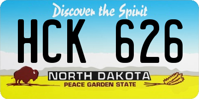 ND license plate HCK626