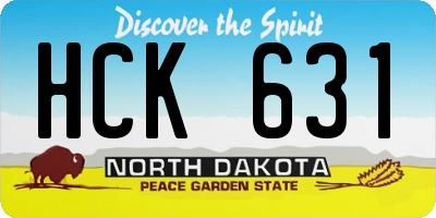 ND license plate HCK631